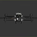 Professional Drone With White Body Black Rotor Arms And Orange Tipped Propellers