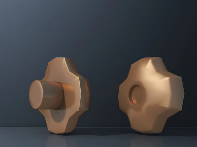 Golden Geometric Garden Ornaments With Unique Star Shaped Design For Outdoor Decor 3d model