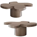 Modern Wooden Coffee Table Design With Unique Multi Petal Shape And Stable Base 3d model