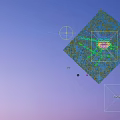 Aerial Planning of Modern Multistory Building with Greenery Palm Trees Road and Parking Area