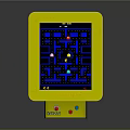 Kids Interactive Game Table With Yellow Border Blue Maze Area Wooden Cabinet And Control Buttons