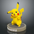 Pikachu Yellow Pokémon Character With Red Cheeks Black Tipped Ears And Base With Name