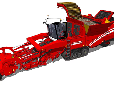 Red Grimme Agricultural Functional Vehicle For Harvesting 3d model