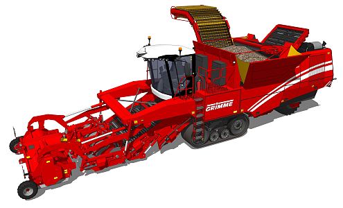 modern harvester rice harvester 3d model