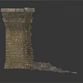 Detailed Modern Scene Featuring Broken Brick Pillar And Scattered Debris 3d model