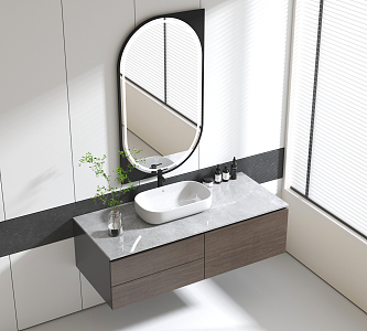 modern sink bathroom cabinet 3d model