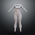 3D Female Mannequin Figure With White Body And Upper Supportive Gear 3d model