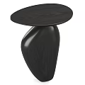 Modern Black Side Table With Unique Organic Shape Base And Smooth Finish 3d model