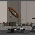 Modern sofa coffee table combination 3d model
