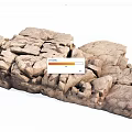 Natural Stone and Wood Handcrafted Decorative Element with Rustic Texture and Organic Design
