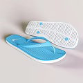 Comfortable Blue And White Flip Flops With Textured Non Slip Sole 3d model