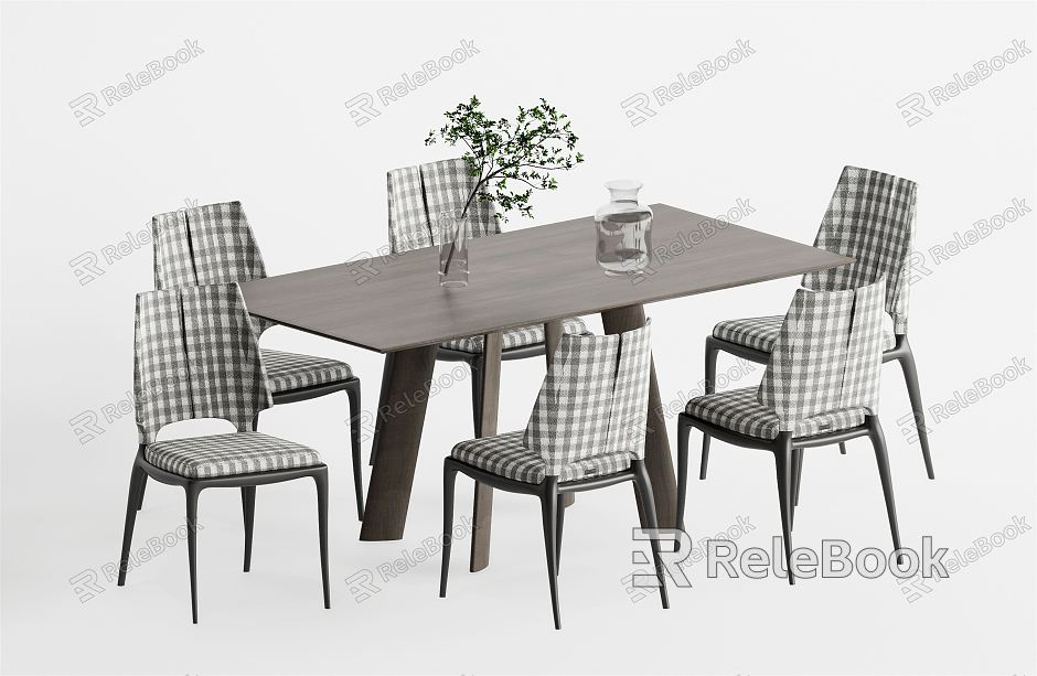 Modern Dining Table and Chair Combination model