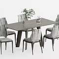 Modern Dining Table and Chair Combination 3d model