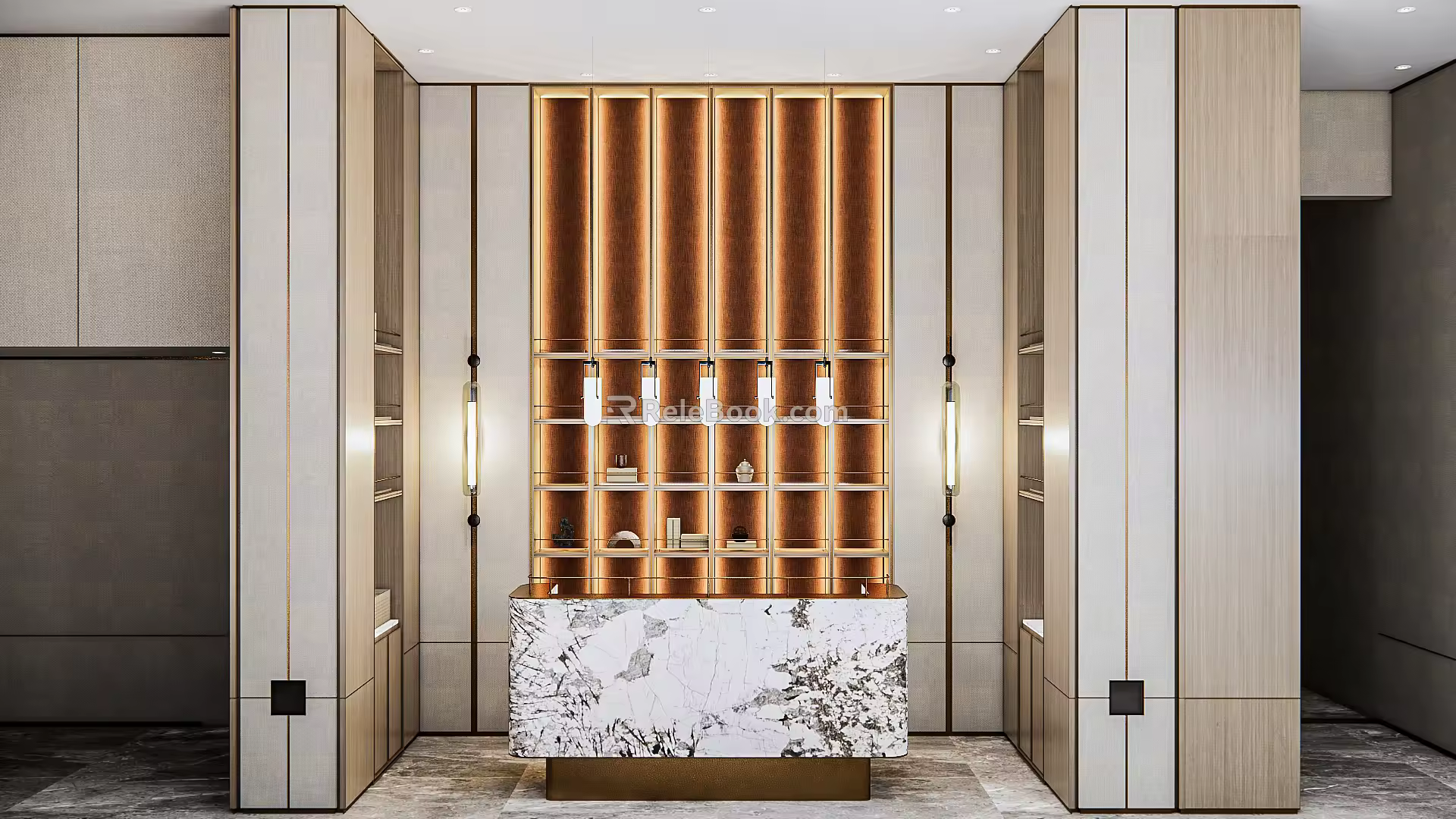 Modern reception desk 3d model