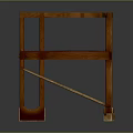 Wooden Chair With Curved Armrests Red Upholstered Seat And Rivet Details Square Legs Design
