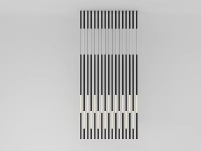 Modern Striped Chandelier With Black White Vertical Lines And Minimalist Design 3d model
