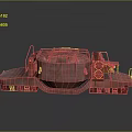 Rusty Red Armored Military Vehicle With Tracked Chassis Heavy Duty Structure And Mechanical Components