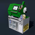 Green Industrial Equipment Equipped With Display Screen Bottles And Storage Cabinet Below