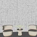 Micro cement cement background wall texture paint cement paint leisure sofa coffee table 3d model