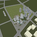 Modern High Rise Residential Towers With Green Lawn And People Enjoying Outdoor Space