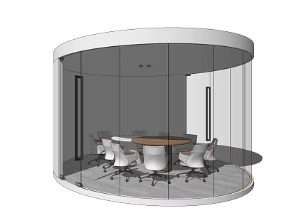 Modern Meeting Table and Chair Round Meeting Room Table and Chair Combination 3d model