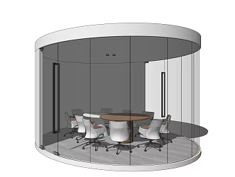 Modern Meeting Table and Chair Round Meeting Room Table and Chair Combination 3d model