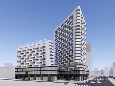 modern office building high-rise office building 3d model