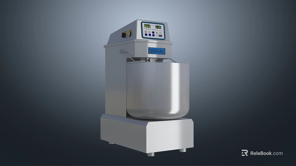 Industrial Stainless Steel Mixer With Digital Control Panel For Commercial Applications 3d model 