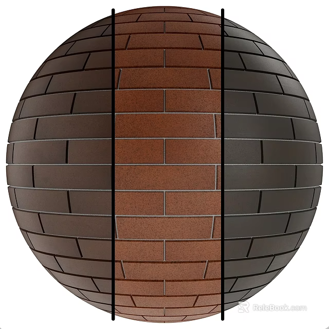 Different Color Brick Components With Textured Surfaces On Spherical Display Model 3d model