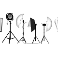 Professional Photography Lighting Equipment With Softboxes Umbrellas And Light Stands