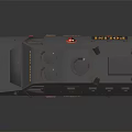 Armored Military Vehicle With Black Exterior Red Wheels POLISI Logo And Roof Equipment