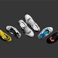 Stylish Multicolor Sneakers With Yellow Black White Blue Pink Designs For Casual Wear