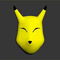 Game And Movie Character Yellow Head With Black Tipped Ears And Closed Eyes