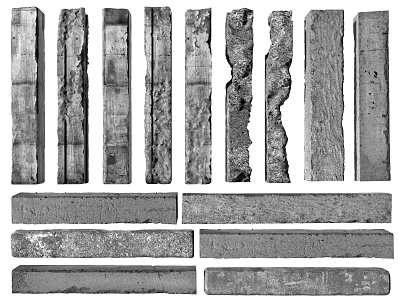 Various Rustic Wooden Columns With Textured Surfaces And Weathered Finishes 3d model