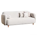 Modern Sofa Interior With Grey And Beige Couches And Decorative Pillows 3d model