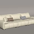 Cream wind multiplayer sofa piano keys sofa 3d model
