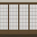 Japanese-style sliding door 3d model