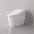 Modern White Toilet with Sleek Design in Minimalist Bathroom Interior