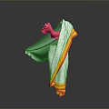 Traditional Indian Sari With White Base Yellow Border And Red Blouse Design