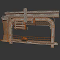 Industrial Machinery Equipment With Metal Frame Arch Structure And Mechanical Components