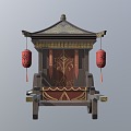 Chinese carriage ancient sedan chair 3d model