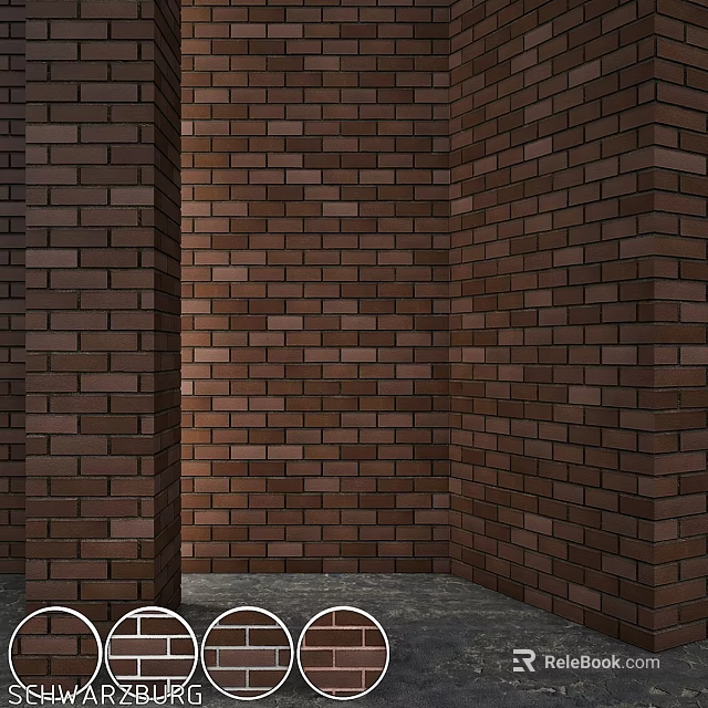 Realistic Dark Brown Brick Wall Corner Texture For Indoor And Outdoor Architectural Space Decoration 3d model 