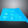 Detailed Blue Engineering Blueprint With Mechanical Parts Design And Technical Drawings