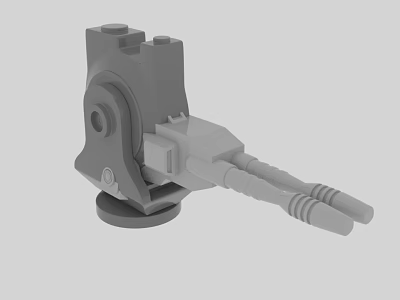 Gray Industrial Mechanical Component With Connector Hose And Base Structure 3d model