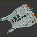 Futuristic Cosmic Spaceship Design With White Exterior And Orange Accents