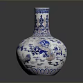 Exquisite Sculpted Blue And White Porcelain Vase With Intricate Carving Patterns