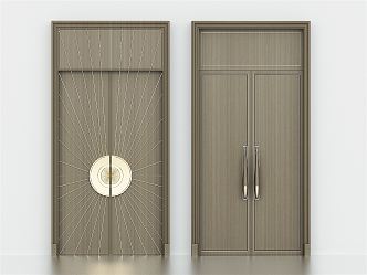 Modern double door villa door indoor top double door top double door 3d model