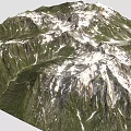 Scenic Garden Landscape With Snowy Peaks And Lush Green Mountain Slopes