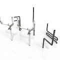 Metal Equipment Supports With Adjustable Rods And Various Connecting Brackets