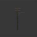 Outdoor Utility Poles With Crossarms Supporting Multiple Power Lines And Wires